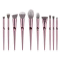10-Piece: Metallic Premium Cosmetic Makeup Brushes Set
