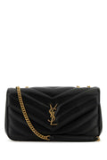 Saint Laurent Women Black Leather Medium Loulou Shoulder Bag