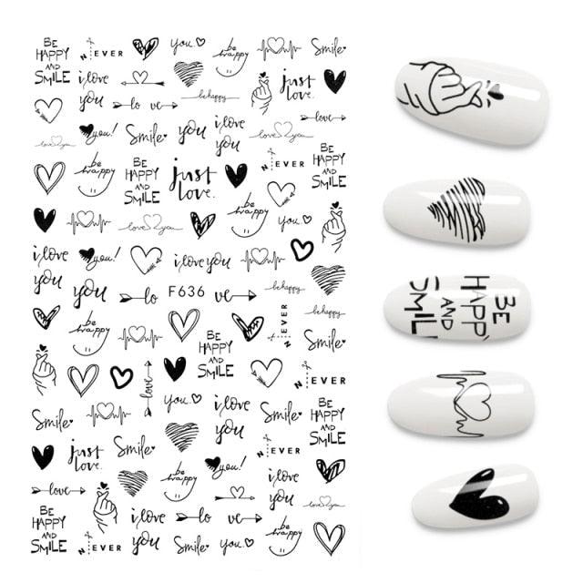 3D Nail Stickers Leaves Butterfly Panda Love Heart Design Stickers For Nails Manicure Foil Nail Art Decor  Girls Manicure Decoration Nail Art Supplies 3D Self-Adhesive Nail Decals Designer Nail Stickers for Acrylic Nails