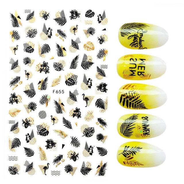 3D Nail Stickers Leaves Butterfly Panda Love Heart Design Stickers For Nails Manicure Foil Nail Art Decor  Girls Manicure Decoration Nail Art Supplies 3D Self-Adhesive Nail Decals Designer Nail Stickers for Acrylic Nails