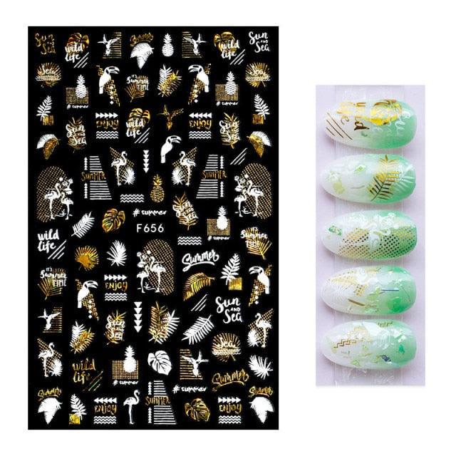 3D Nail Stickers Leaves Butterfly Panda Love Heart Design Stickers For Nails Manicure Foil Nail Art Decor  Girls Manicure Decoration Nail Art Supplies 3D Self-Adhesive Nail Decals Designer Nail Stickers for Acrylic Nails