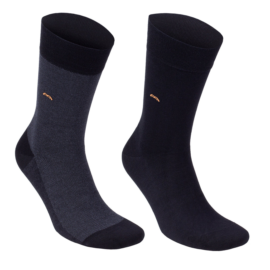 Men’s Bamboo Dress Socks 6-Pack, Black, Charcoal & Navy