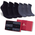 Men’s Bamboo Quarter Socks 6-Pack, Black & Grey