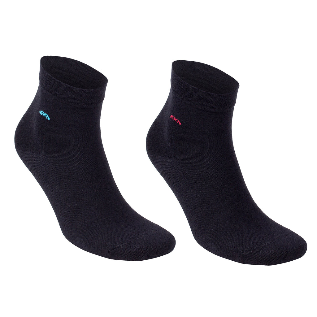 Men’s Bamboo Quarter Socks 6-Pack, Black & Grey