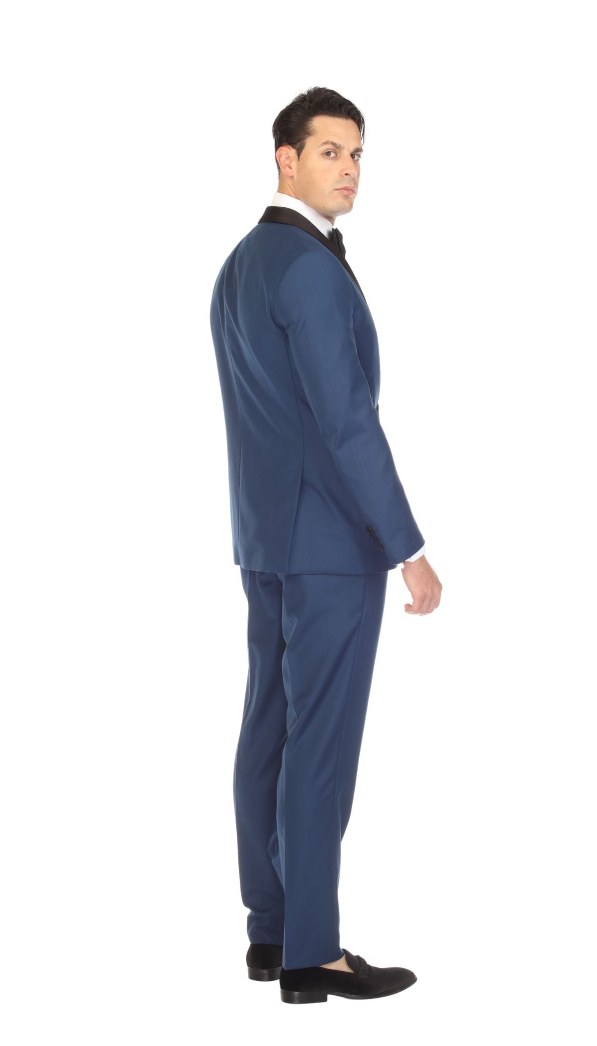 Ferrecci Men's Reno Indigo Slim Fit Shawl Lapel 2 Piece Tuxedo Suit Set