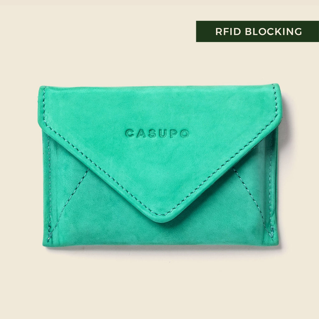 Mini Envelope Wallet With RFID protection - Mint