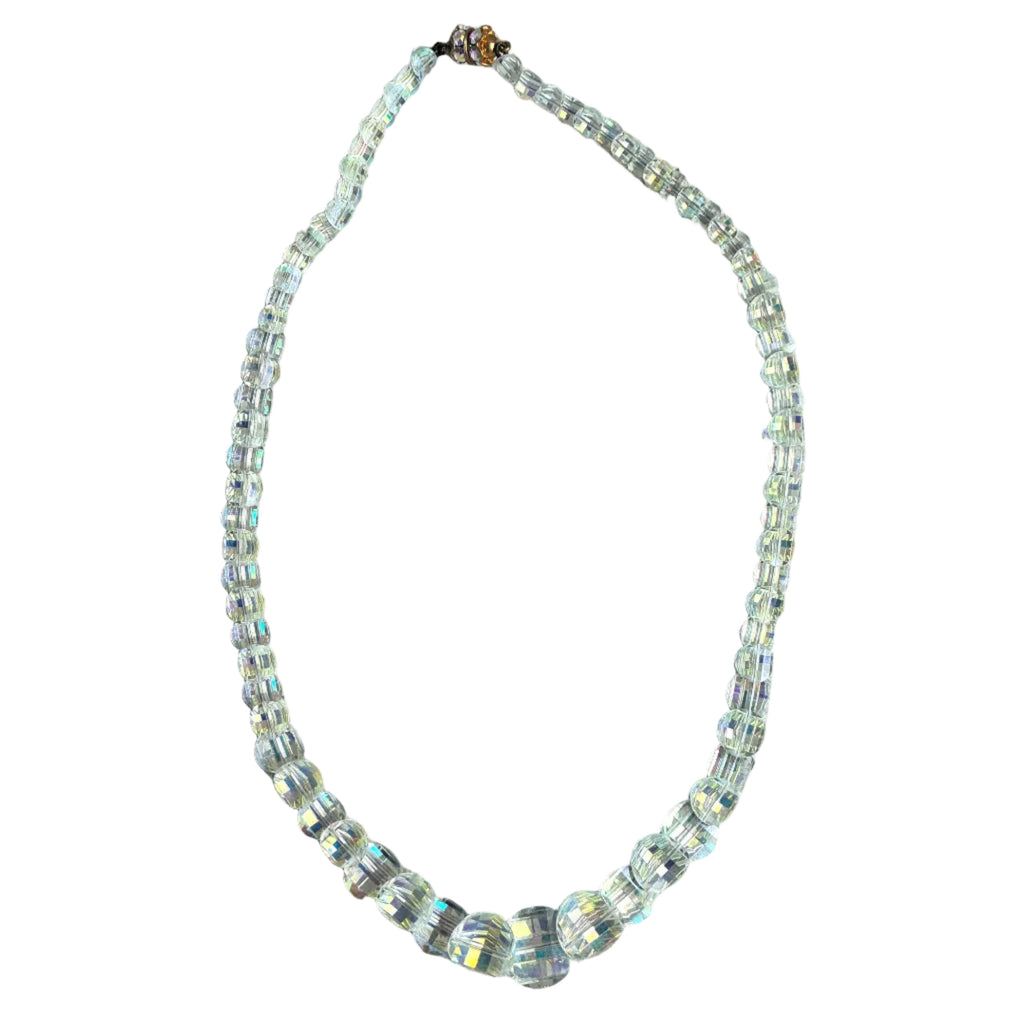Vintage 1950s Aurora Faceted Crystal Necklace