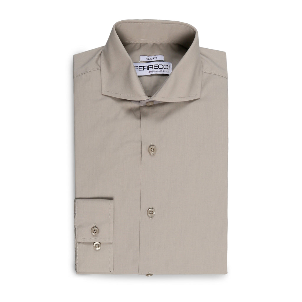 Leo Mens Grey Slim Fit Cotton Dress Shirt