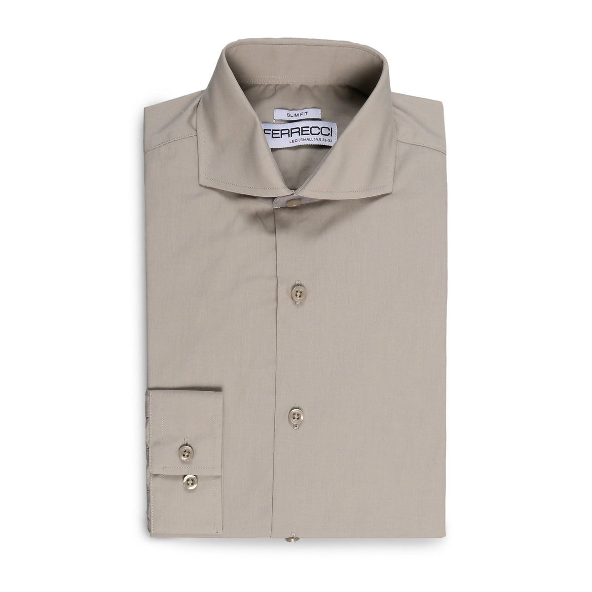 Leo Mens Grey Slim Fit Cotton Dress Shirt
