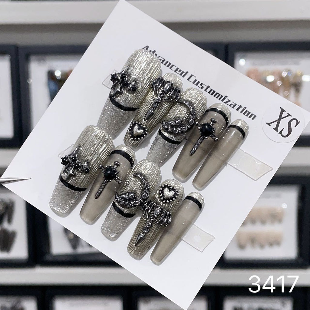 1025- Handmade press on nails fake nails removable