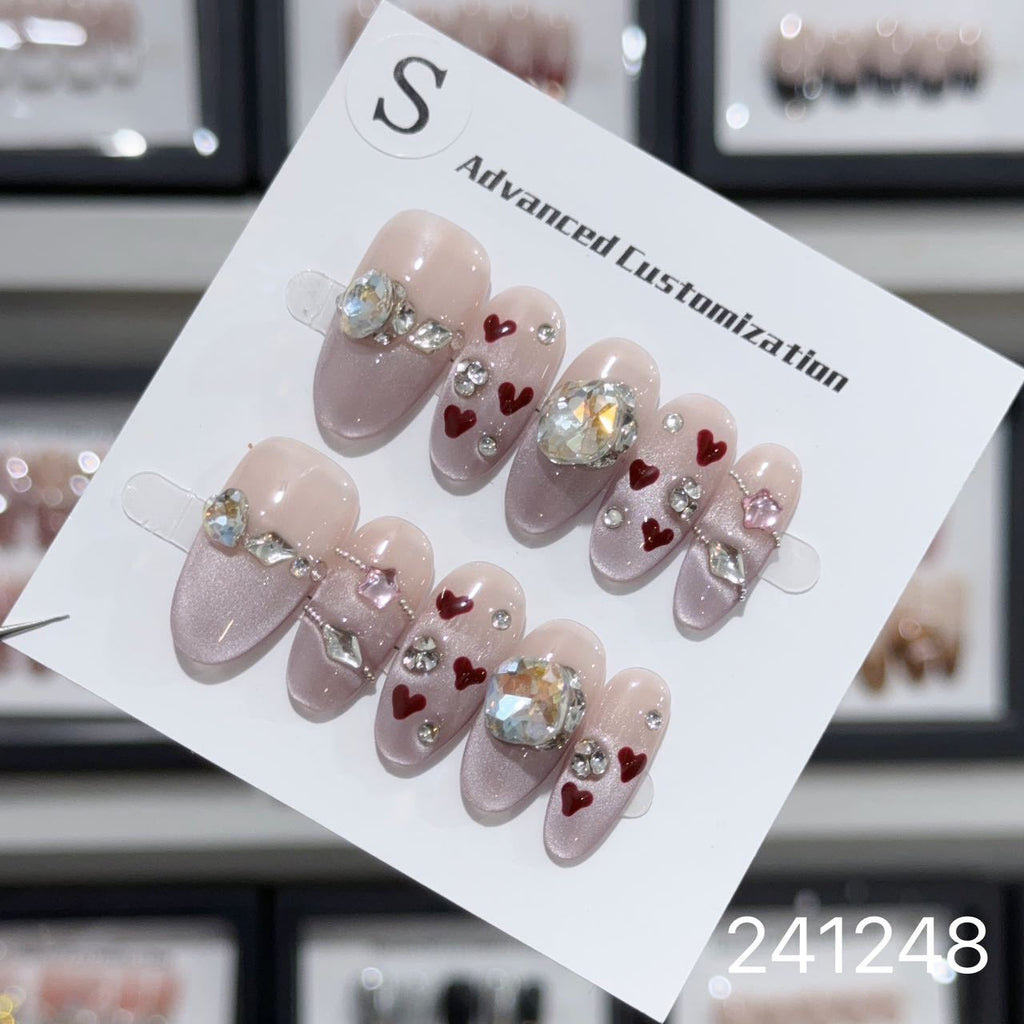 1028- Handmade press on nails fake nails removable