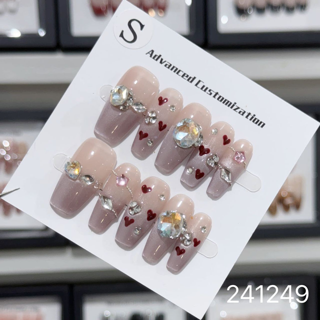 1028- Handmade press on nails fake nails removable
