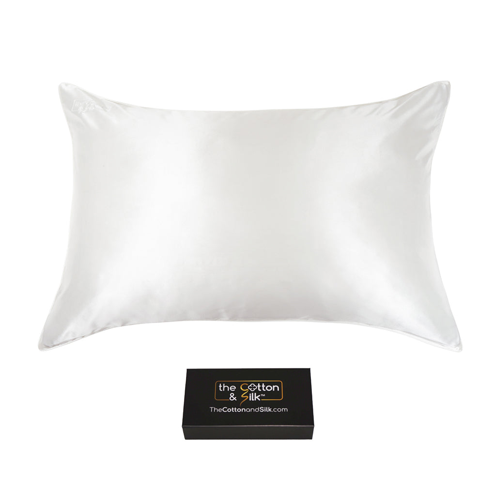 Luxurious 22 Momme Mulberry Silk Pillowcase, White