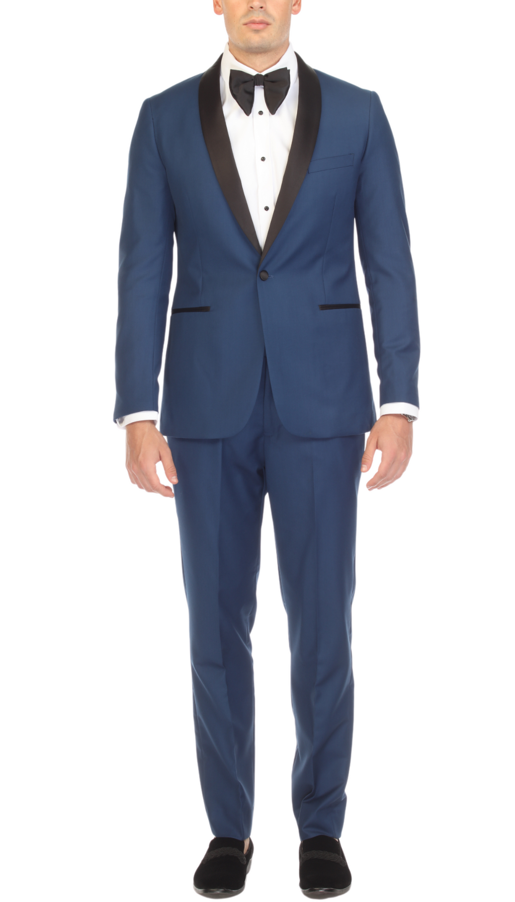 Ferrecci Men's Reno Indigo Slim Fit Shawl Lapel 2 Piece Tuxedo Suit Set