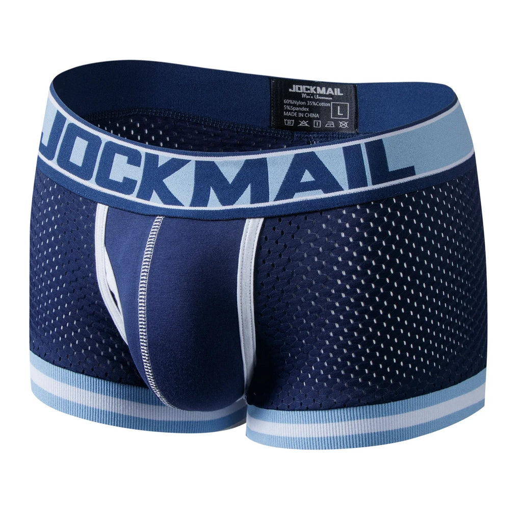 Mens Underwear Boxer Breathable Mesh Boxer Brief Male Underpants Sexy Panties  Mens Bodysuit Trunks PantQuick Dry Sports Fitness