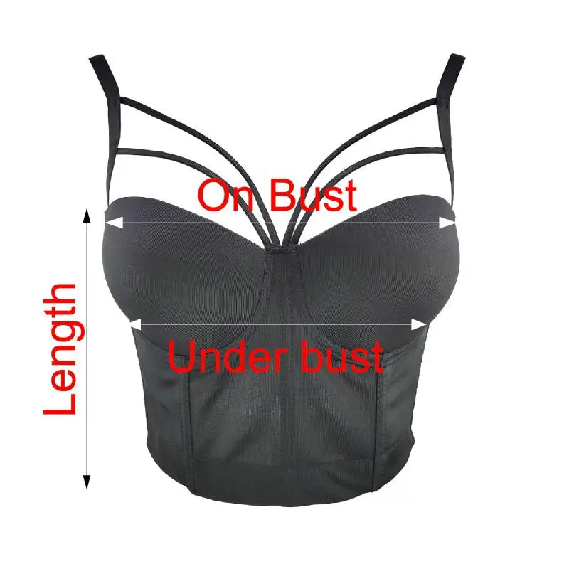 Diamond Embroidered Bustier Corset Crop Top Asymmetric Stage Bralette