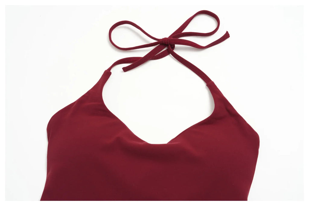 Women Tracksuit 2PCS Seamless Yoga Sets Hanging V Neck Slim Sports Tank Top Fitness Outfits Gym Running High Waist Leggings Suit