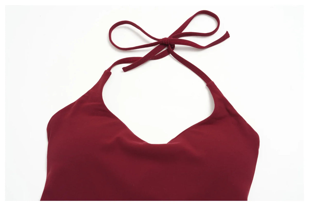Women Tracksuit 2PCS Seamless Yoga Sets Hanging V Neck Slim Sports Tank Top Fitness Outfits Gym Running High Waist Leggings Suit