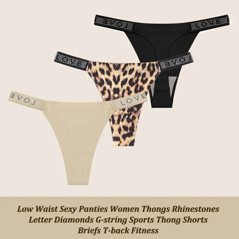 Comfortable Low-Waist Thongs & Briefs for Women – 3-Piece Lingerie Set