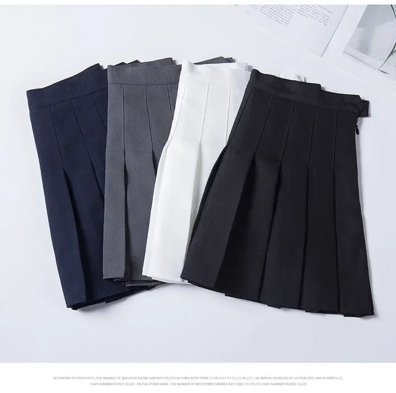 Women's Skirt Without Shorts Fashion Korean Style Ropa Black Harajuku Plaid Falda Short De Mujer Mini Pleated Skirts For Girls