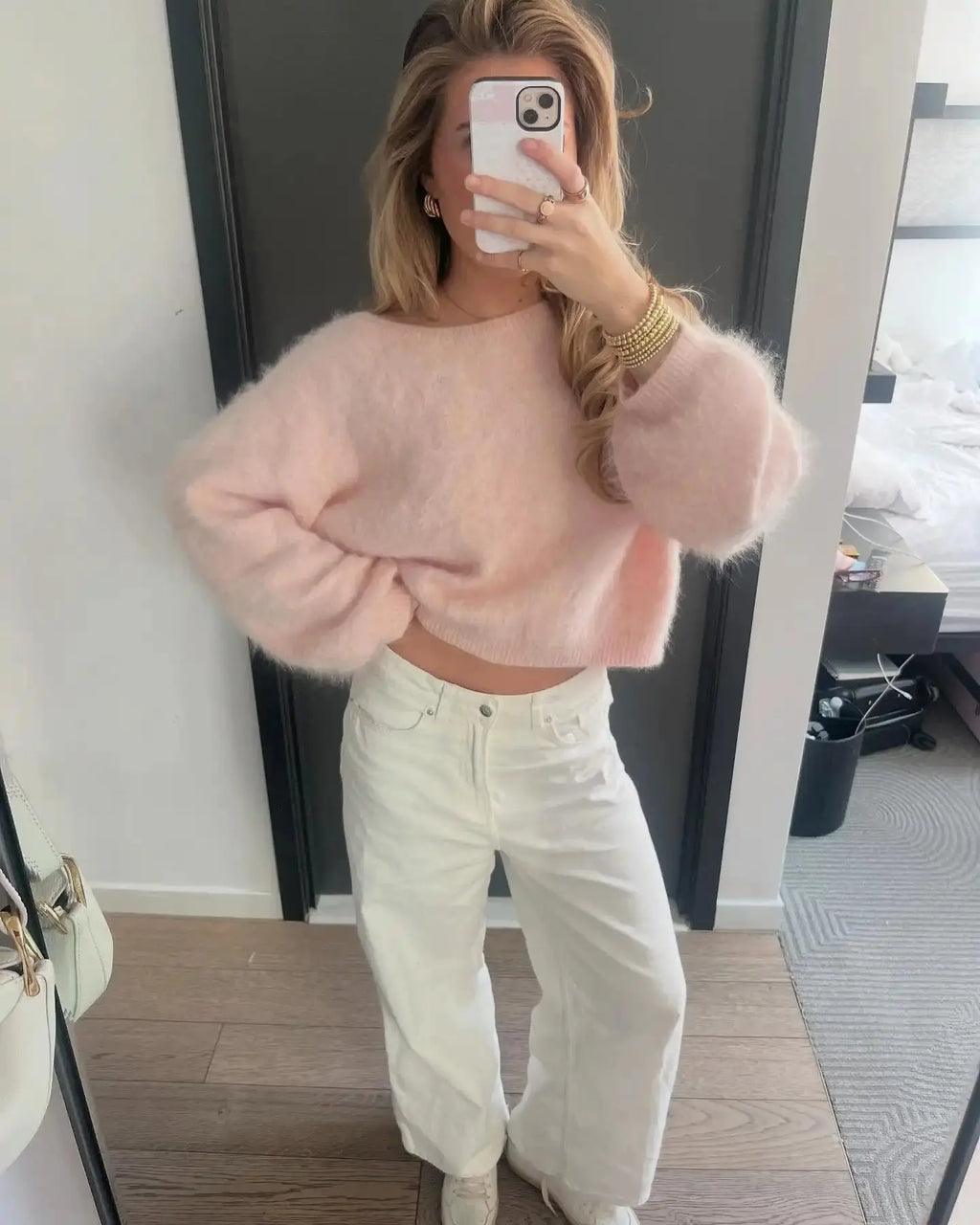 Loose Off Shoulder Long Sleeve Sweater for Women