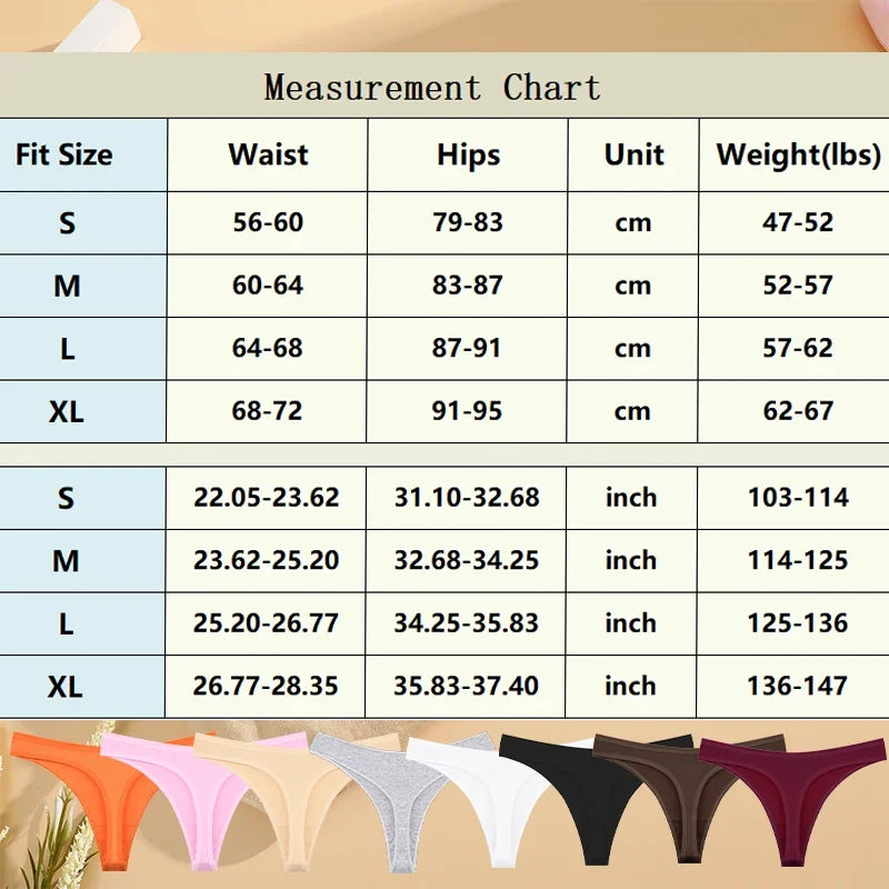3-Piece Seamless Thong Panty Set – Soft Cotton Women's Underwear