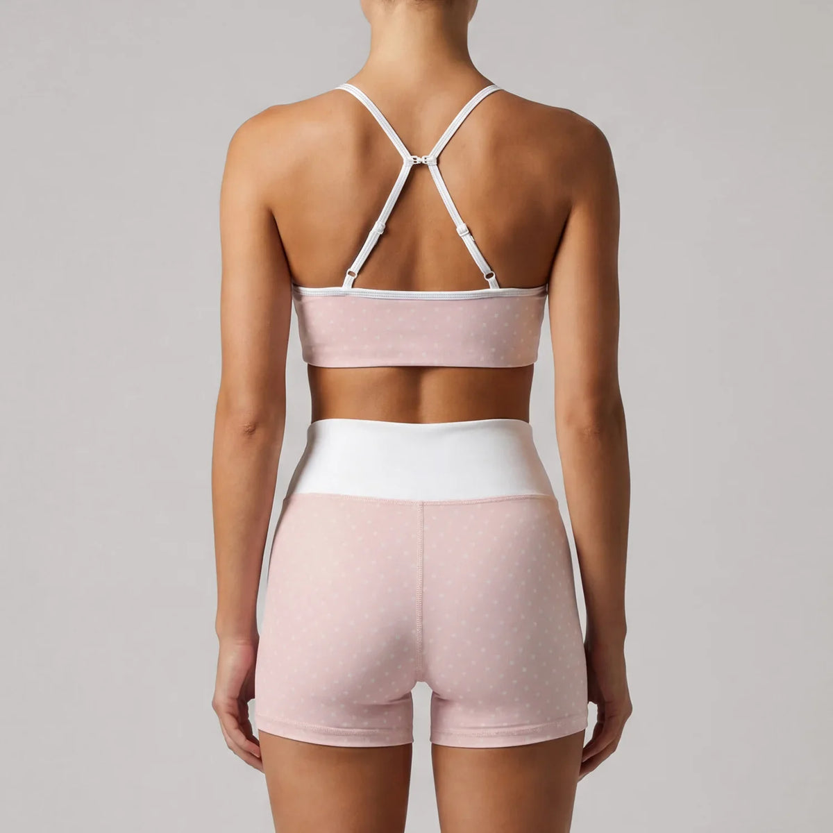 Summer Pink Wave Point Yoga Sets for Women Slim Sports Tank Top Gym Outfits Outerwear High Waist Shorts Training Fitness Suits