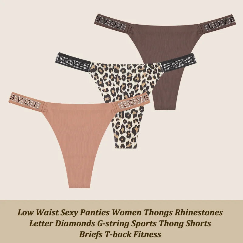 Comfortable Low-Waist Thongs & Briefs for Women – 3-Piece Lingerie Set