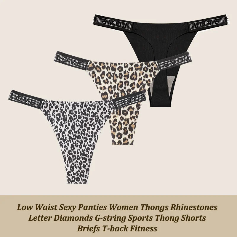Comfortable Low-Waist Thongs & Briefs for Women – 3-Piece Lingerie Set