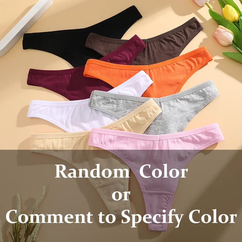 3-Piece Seamless Thong Panty Set – Soft Cotton Women's Underwear