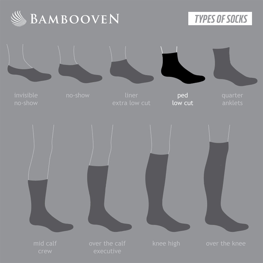 Men’s Bamboo Quarter Socks 6-Pack, Black & Grey