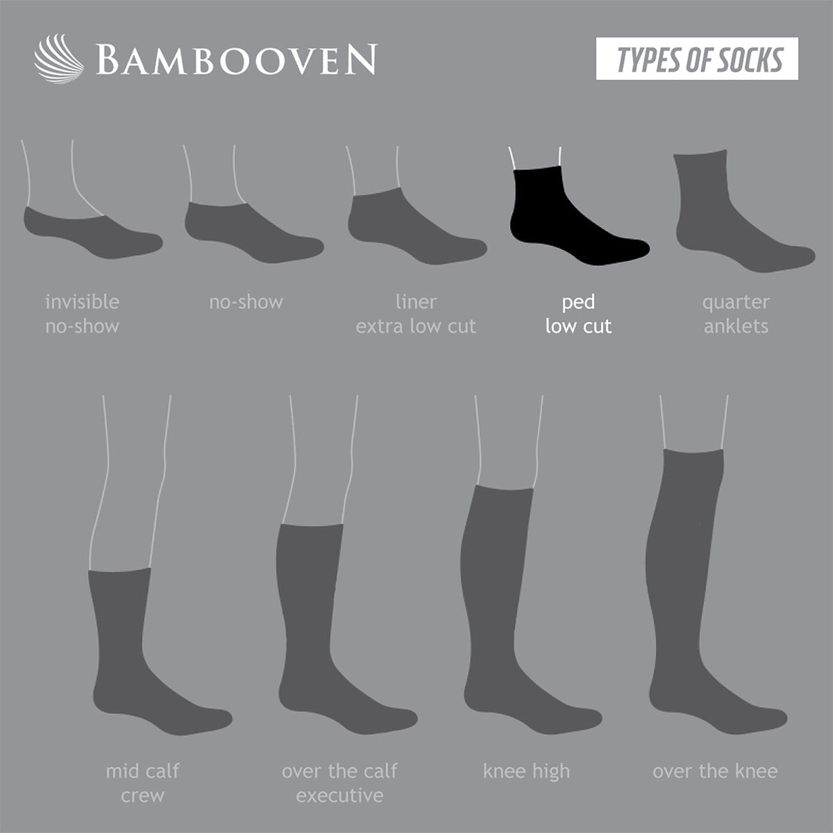 Men’s Bamboo Quarter Socks 6-Pack, Black & Grey