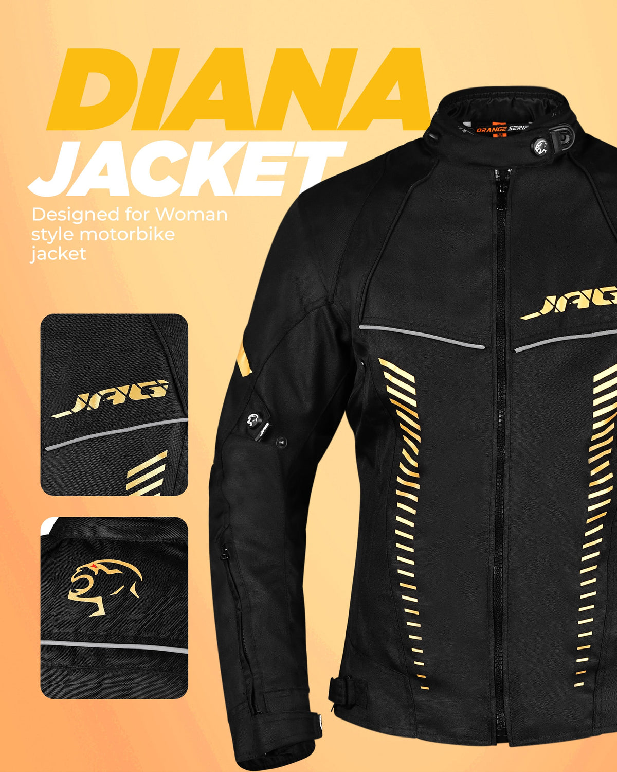 Diana Women's Touring Motorcycle Jacket (Black)