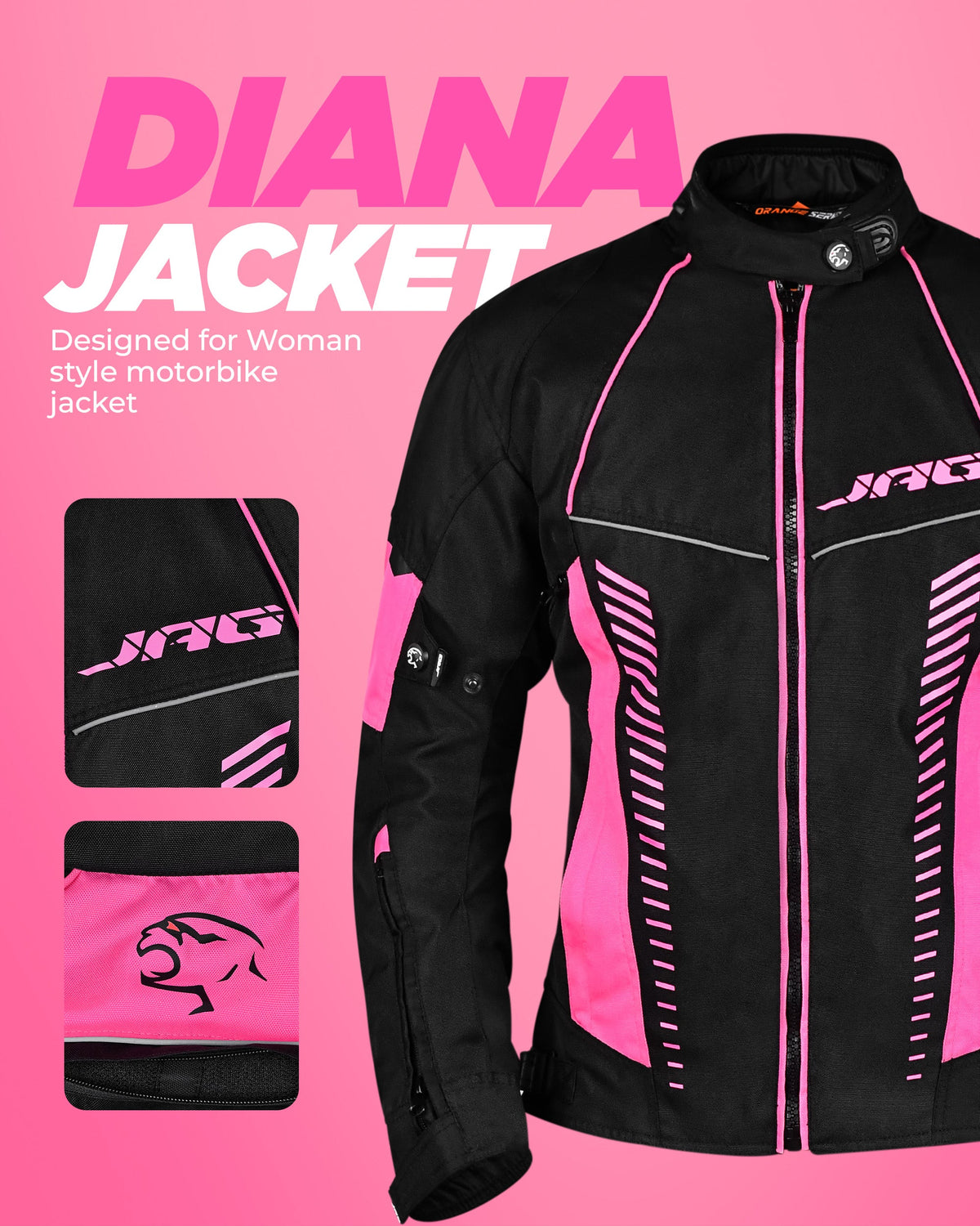 Diana Women's Motorcycle Jacket (Pink)
