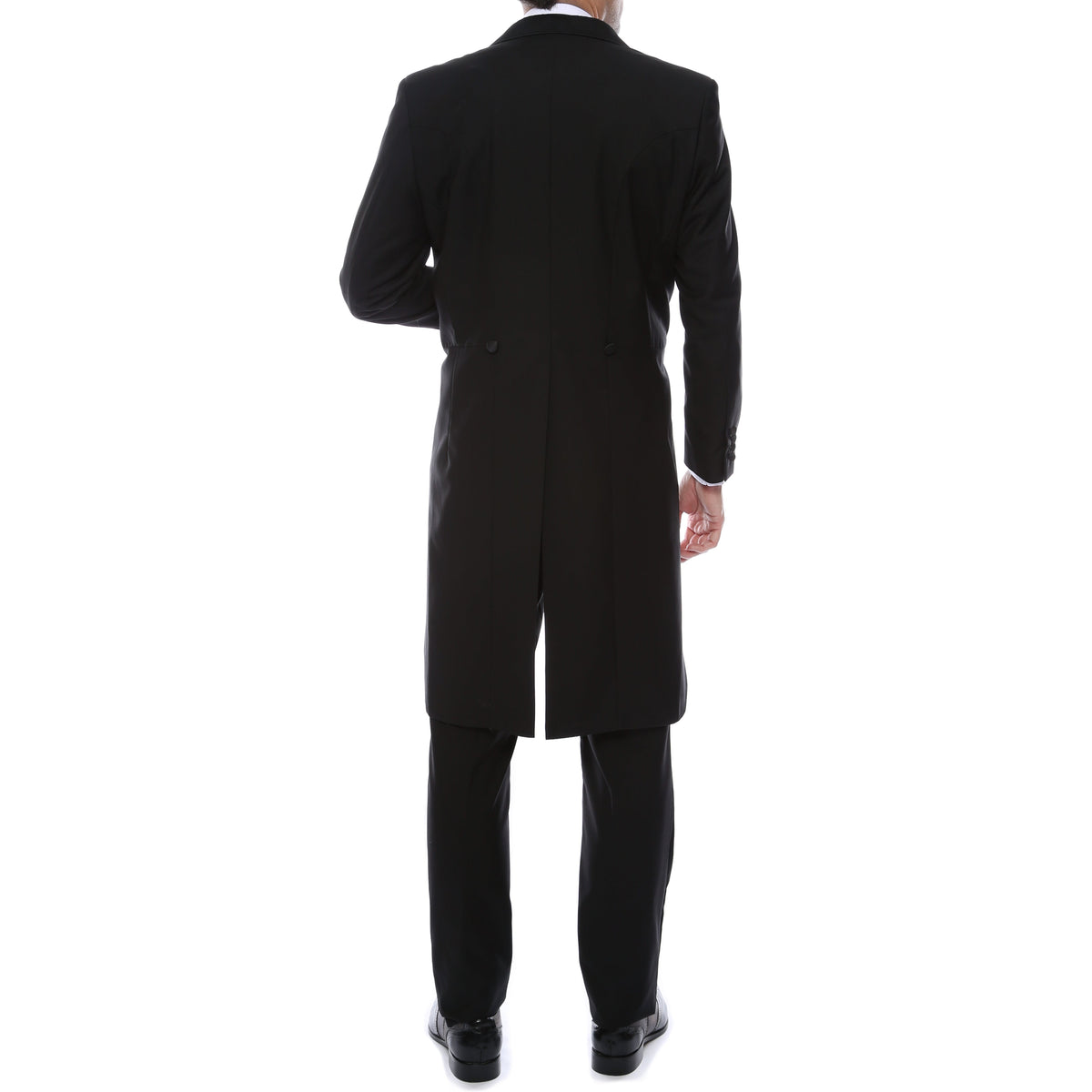 Ferrecci Men’s Regular Fit Peak Lapel Black Tailcoat Tuxedo Set
