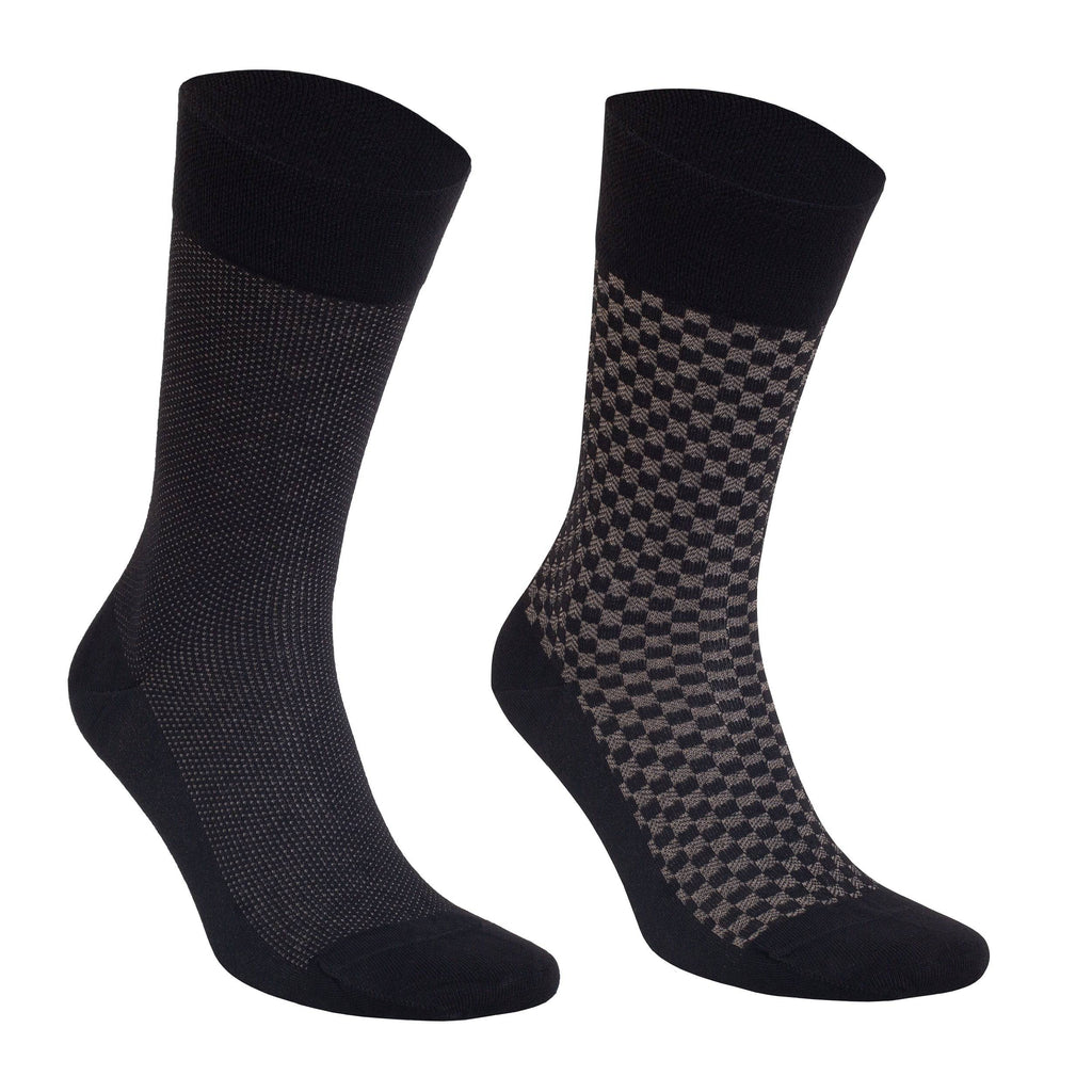Men’s Bamboo Lightweight Dress Socks 8-Pack Gift Box, Black, Charcoal & Taupe