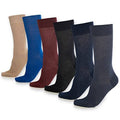 Men's Cotton Crew Socks 6-Pack, Solid Dark Tones