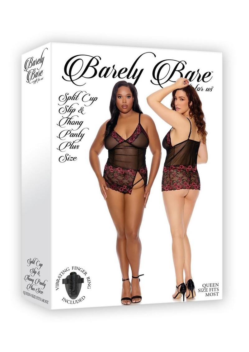 Barely Bare Split Cup Slip And Thong Panty