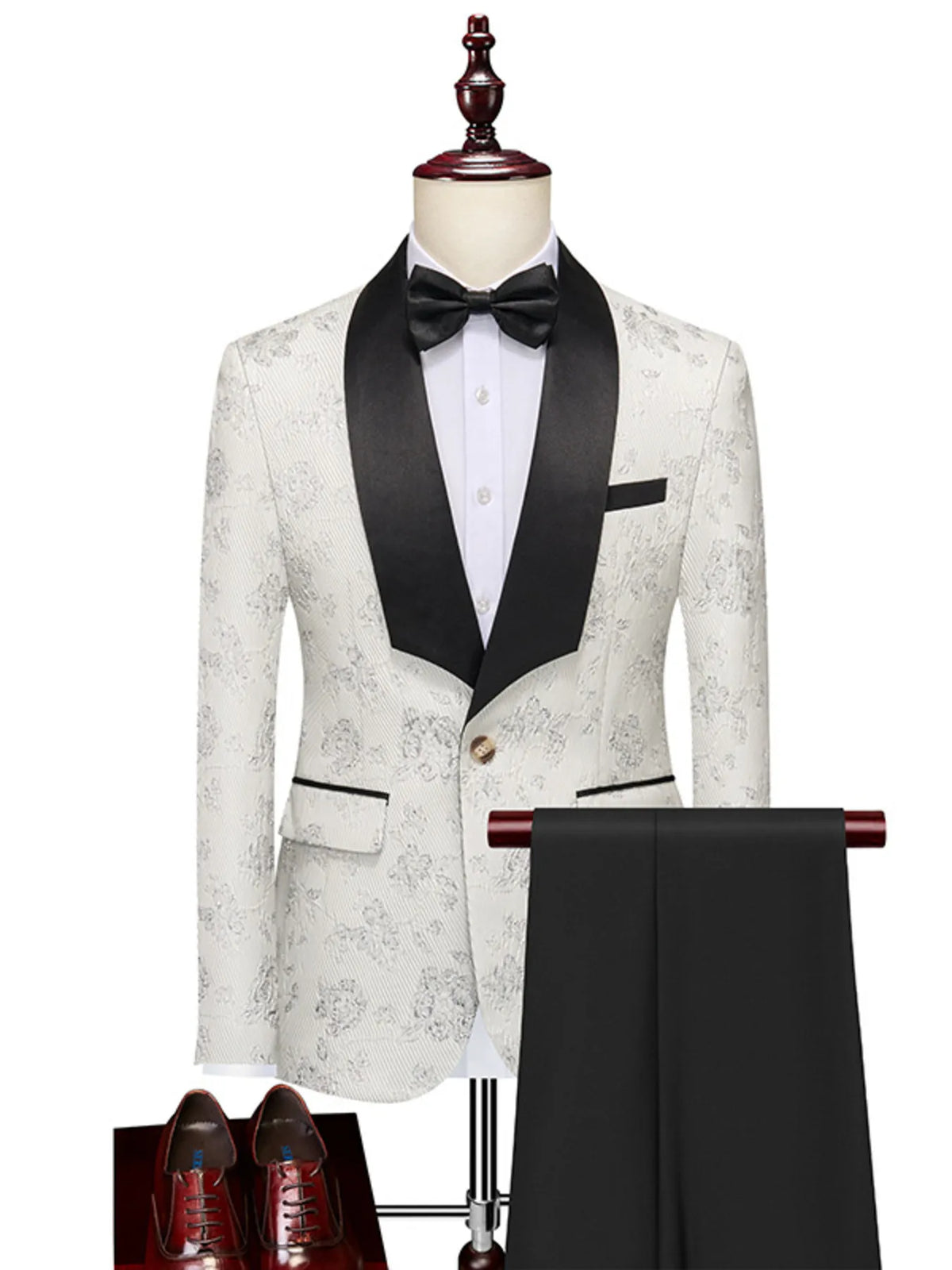 Men's Plus Size One Button Long Sleeve Blazer and Pants Set