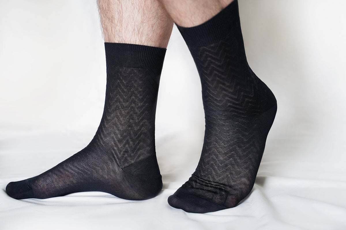 tittimitti® Men's 100% Mercerized Filo di Scozia Cotton Dress & Trouser Socks 3-Pack – Made in Italy