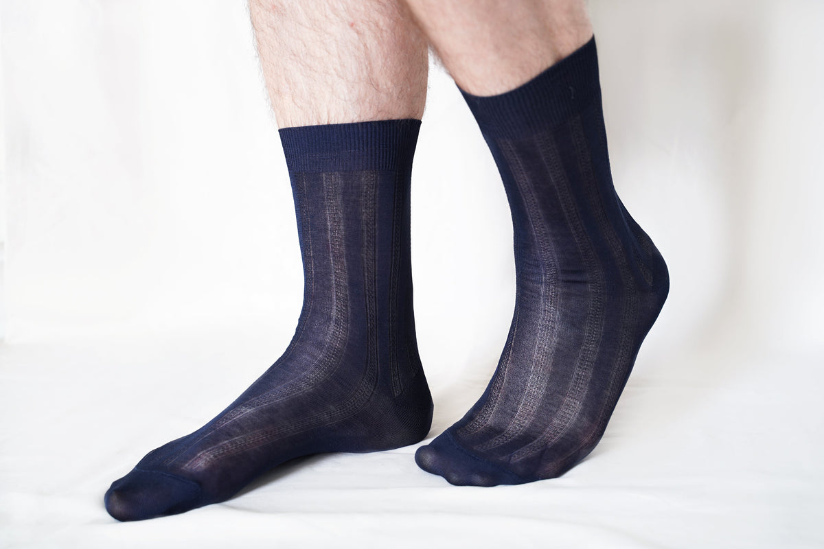 tittimitti® Men's 100% Mercerized Filo di Scozia Cotton Dress & Trouser Socks 3-Pack – Made in Italy
