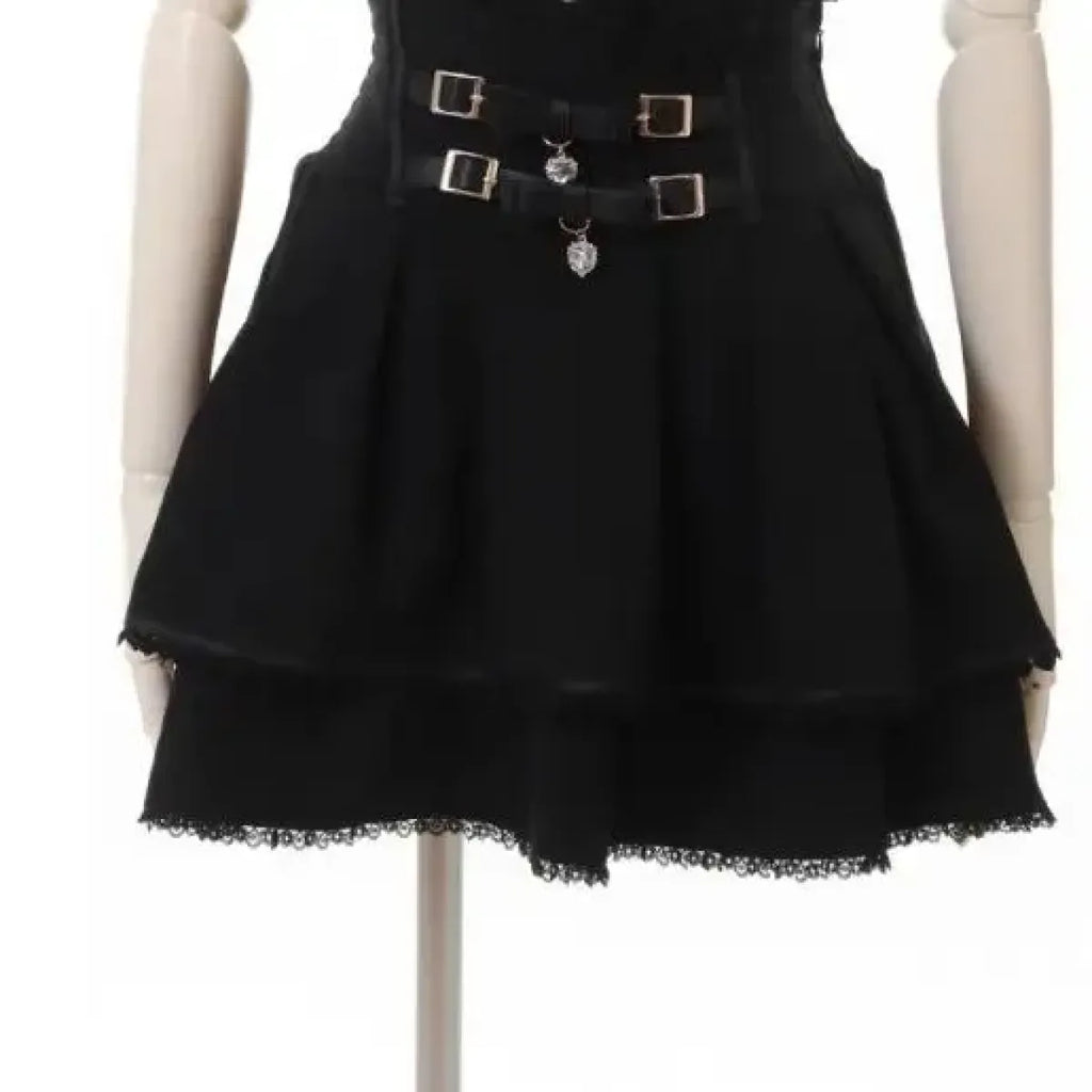 High Waist Lolita Mini Skirt – Sweet Lace & Bow Details