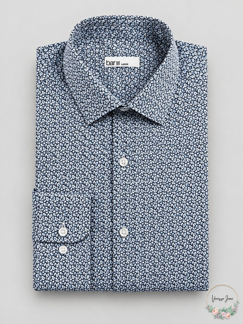 Bar III Mens Slim-Fit Stretch Dress Shirt, Size large