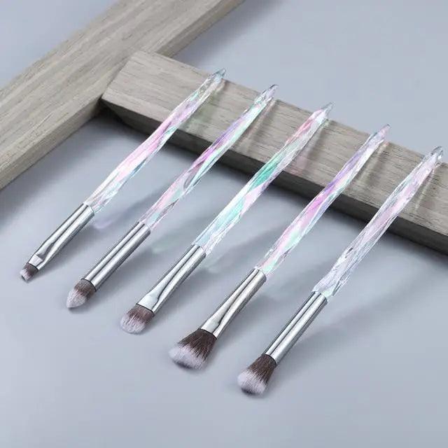 New Luxury Cosmic Color New Luxury Crystal Makeup Brushes Powder Foundation Eyeshadow Eyebrow Cosmetics for Face Fan Make Up Brush Set
