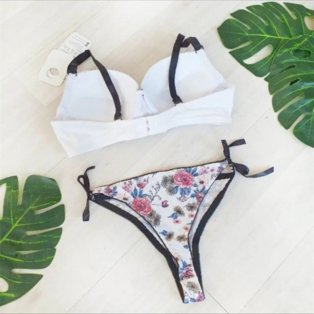 Sexy Floral Bra - Thong Set