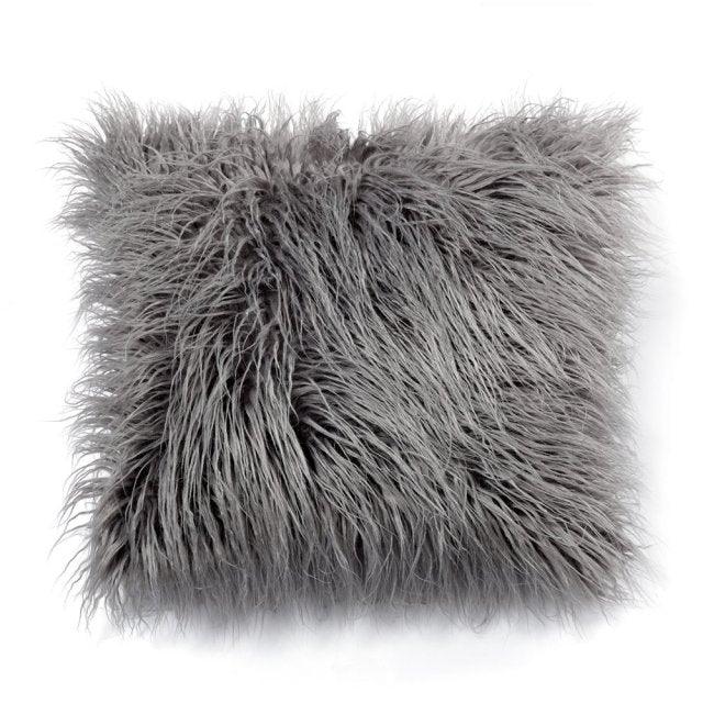 Soft Fur Polyester Cotton Pillow Covers Cushion Covers Luxury Soft Decorative Pillow Covers Home Decor Pillow Covers Living Room Bedroom Decorative Pillowcase Shaggy Fluffy Cover 45x45CM